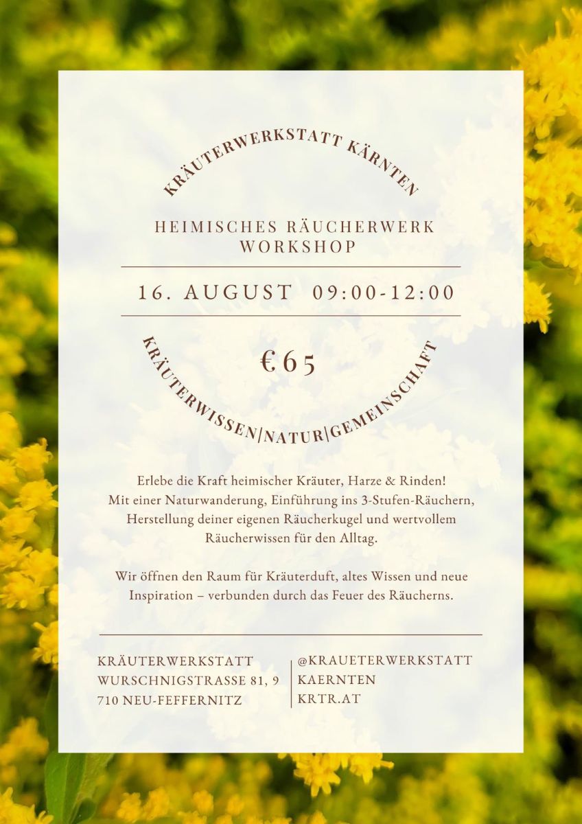Heimisches Räucherwerk - Workshop am 16. August 2025