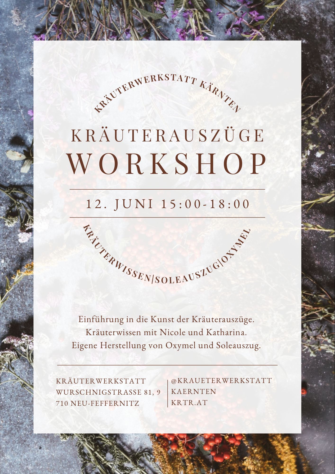 Workshop Kräuterauszüge 12. Juni 2025