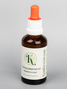 Löwenzahn Wurzel Essenz (Tarxacum officinale) in 50ml Flasche mit Glaspipette. Aus biologischem Anbau. Handgepflückt und händisch hergestellt in Mühlboden/Kärnten.