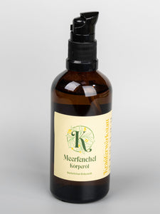 Meerfenchel Körperöl Crithmum Maritimum in 50ml oder 100ml Flasche mit Glaspipette oder Pumpverschluss. Aus biologischem Anbau. Handgepflückt und händisch hergestellt in Mühlboden/Kärnten.