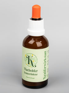 Wacholder Tinktur (Juniperus) in 50ml brauner Apothekenflasche mit hochwertiger Glaspipette und Evoprene-Sauger. Aus biologischem Anbau. Handgepflückt und händisch hergestellt in Mühlboden/Kärnten.